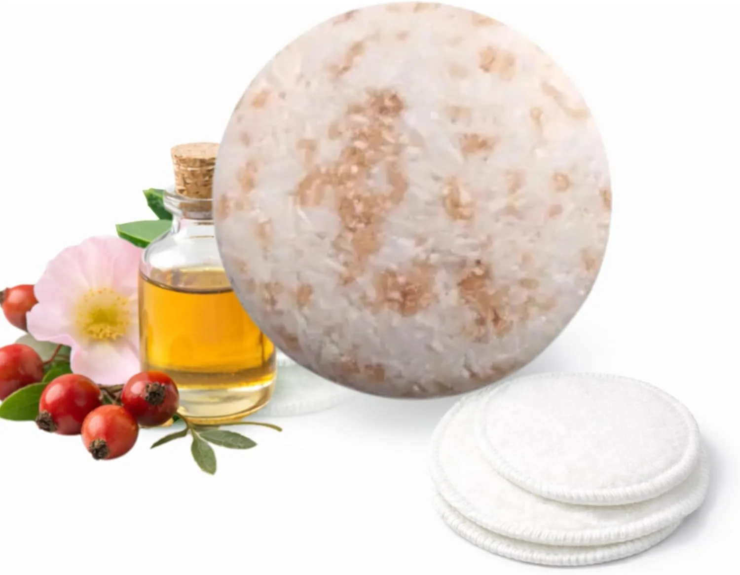 Limpiador facial sólido rosa mosqueta